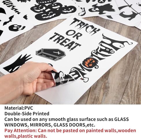Quera الوحش الأسود نافذة يتمسك نافذة هالوين ملصقات الخفافيش، العناكب أشباح الجماجم، تومبستون القط زومبي، الساحرة القرع صورة ظلية نافذة صائق هالوين حزب سيارة نافذة عرض 8 أوراق in Kuwait