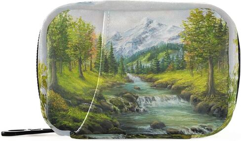 Naanle Pill Case Flower Birds Pill Box 7 Day Pill Case حقيبة السفر حبوب منع الحمل حقيبة منظم مع سحاب حالة أسبوعية محمولة حجم صغير لحامل مكملات الفيتامينات in Saudi Arabia