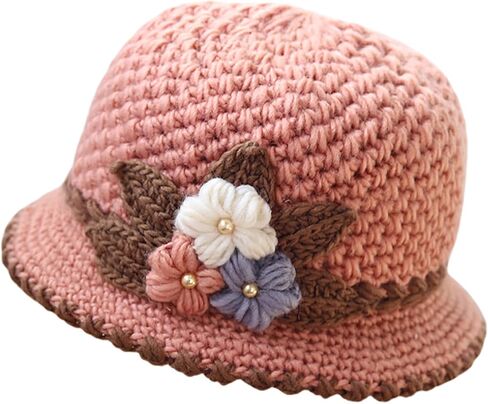 French Thicken Women's Flowers Knitted-Woolen-Hat Fashion Beanie-Hat Lady Crochet-Bucekt-Hat for Winter in Saudi Arabia