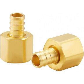 2 PCS Brass Construction,1/2" PEX x 1/2-Inch Female Threaded FNPT,Swivel Elbow Pipe Plumbing Connection Crimp Fittings