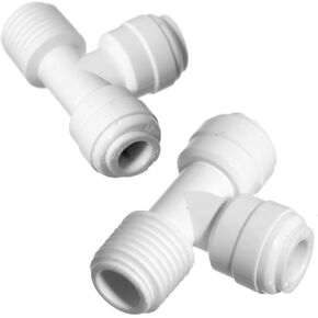 iSpring 7544KX2 T-Splitter 1/4" NPT thread and 1/4" Quick Connect Fitting, 2 Pack