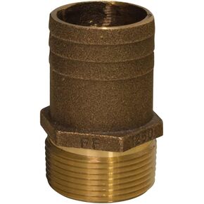 GROCO 1-1/4 NPT x 1-1/2 Bronze Full Flow Pipe to Hose Straight Fitting