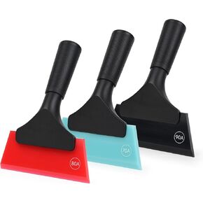 EHDIS Multi-Purpose Small Rubber Squeegee for Window, Glass, Shower Door, Car Windshield Squeegee with Different Hardness Anti-Scratch Small Window Squeegee (Mix)