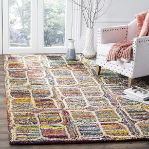 SAFAVIEH Nantucket Collection Accent Rug - 2'3" x 5', Multi, Handmade Boho Abstract Cotton, Ideal for High Traffic Areas in Entryway, Living Room, Bedroom (NAN438A)
