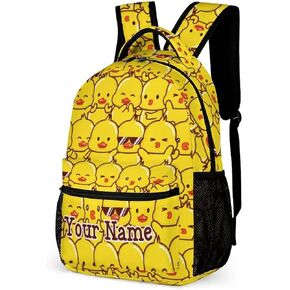 Duck Backpack for Kids Girls Boys School, 16 Inches Cute Duck Theme Bookbag, Adjustable, Lightweight, Large Capacity, Colorful Duck Backpack for School