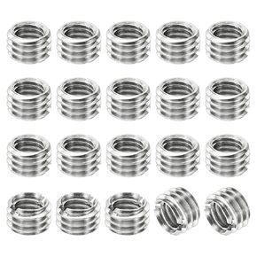 PATIKIL Thread Adapters Sleeve Reducing Nut, 20 Pcs M12x1.75 Male to M6x1 Female Repairing Insert Nut Screw Reducer Stainless Steel Fastener 15mm