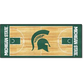 FANMATS 9960 NCAA Michigan State Spartans Basketball Court Runner Rug - 30in. x 72in. | Sports Fan Area Rug - Spartan Primary Logo