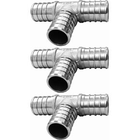 3/4 Inch PEX 90 Degree Elbow Stainless Steel Barb Crimp Pipe Fitting for PEX Pipe (Pack of 3)