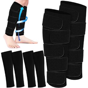 3 Pairs Lymphedema Compression Leg Wraps Adjustable Lower Leg Cover up Medical Shin Splint Wrap for Heaviness Fatigue(Complexion)