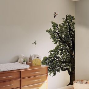 funlife Original Hand Drawn Huge Olive Tree Wall Decals, Tree Wall Art Stickers Wall Decor for Living Room Boys and Natural Gender Room Playroom, Huge Olive Tree 83.86"x86.61"
