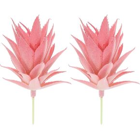 PATIKIL Small Artificial Succulents Plants, 2 Pack Unpotted Faux Succulent Picks Fake Succulent for Home Landscape Decoration, Pink
