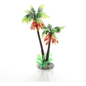 1Pcs Green Mini Coconut Palm Tree,Aquatic Water Weeds Artificial Aquarium Plants Fish Tank Water Plant Grass Ornament for Fish Tank Decor Plastic Plants (Coconut Tree)