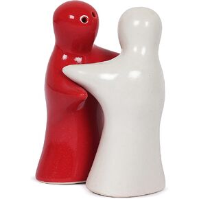 Square Shape Ceramic Salt and Pepper Shakers holder for Dining Table Black and White combination