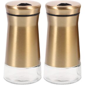 2-Pack Stainless Steel Salt and Pepper Shakers with Adjustable Pour Holes - Spice Dispenser for Himalayan Salt, Table Salt, White and Black Pepper