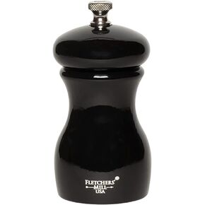 Fletchers' Mill Marsala Collection Salt Mill, White - 4 Inch, Adjustable Coarseness Fine to Coarse, MADE IN U.S.A.