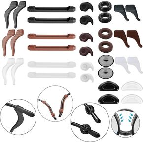 34PCS Eyeglasses Retainers Silicone Glasses Temple Holders Anti-slip Protectors Comfort Eyewear Spectacle Stay Put Glasses Stoppers Ear Grip Hooks… (Eyeglasses Retainers-34PCS-Black)
