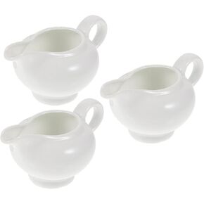 Veemoon Gravy Boat,3pcs Ceramic Sauce Boat for Salad Dressings, Creamer, Broth, Black Pepper,Salad Dressing, Creamer, Milk, Broth