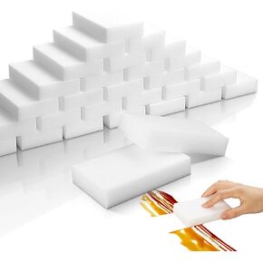100 Pack Magic Sponge Eraser, Premium Reusable Melamine Sponge, Powerful Cleaning for Kitchen, Bathroom, Walls, Shoes, Electronics, Household Cleaning Kitchen Dish Sponges. Durable & Not Easily Rip.