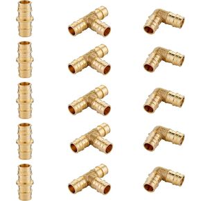 (Pack of 30) Efield 1/2 Inch Pex A Full Flow Expansion Fitting Bundles: Tee "T", Elbow and Coupling 10 Pieces each, F1960
