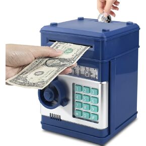 Piggy Bank for Kids, ATM Electronic Password Cash Coin Bank, Money Saving Box for Kids, Boys Girls Birthday Gift (Black)