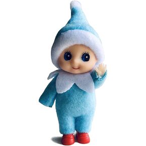 WULEEUPER Tiny Baby Elf Doll | Christmas Miniature Elf Decoration | Newborn Gift | Baby Grow Elf Dolls with Feet and Shoes (Red)