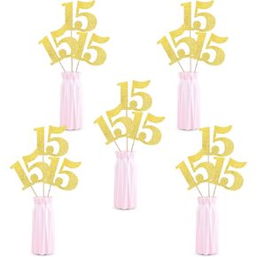 12 PCS Glitter 21st Birthday Centerpiece Sticks Number 21 Cake Toppers Twenty One Table Flower Topper Decorations for 21st Birthday Anniversary Party Centerpiece Supplies Gold