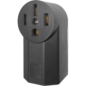 Nema 14-50 Outlet Industrial Grade 50 Amp Receptacle Surface Mount Receptacle for EV RV Oven Range and Stove Outlet, 3-Pole 4-Wire, Black (Nema 14-50r)