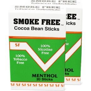 Herbal Cocoa Bean Cigarettes Two Pack Menthol Flavor 100% Tobacco Free/Nicotine Free