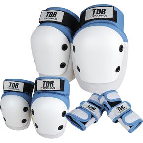TOPDOMRUS Skateboard Knee Pads for Kids,Roller Skate Pads 6pc - Protective Gear Set Kids Knee Pads Elbow Pads and Wrist Guards for Skating
