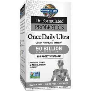 Garden of Life Probiotics for Women and Men, Dr. Formulated Once Daily Ultra 90 Billion Adult Probiotic for Digestive Health, Immune System Support, Acidophilus, Prebiotics, 30 Vegetarian Capsules