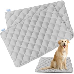Magik & Kover Dog Crate Pad 2 Pack (30" x 19"), Soft Dog Crate Mat with Anti-Slip Bottom, Machine Washable Kennel Pad, Crate Mats for Dog Cages, Dog Mats for Sleeping, Fits 30 Inch Dog Crate, Grey