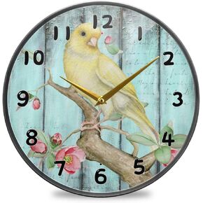 stargrass Watercolor Sunflower Yellow Wall Clocks Battery Operated 12 Inch / 9.5 Inch Silent Non-Ticking Quiet Desk Clock Decor for Living Room Home Office School Kitchen