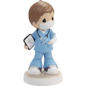 Precious Moments Nurse/Doctor Figurine | Hero Mask Figurine, Girl Healthcare Worker | Gift for Nurse, Doctor | Hand-Painted