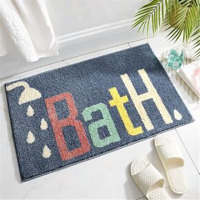 Bath Rugs Non Slip Washable Cute Navy Blue Bathroom Mats,Extra Soft Microfiber Water Absorbent Shower Toilet Set for Bathroom,Kids,Indoor-20 x32/50x80cm