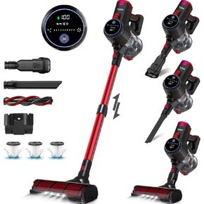 V8 Cordless Vacuum Cleaner, Powerful Suction Stick Vacuum, 55Mins Runtime, Wireless Lightweight Handheld Vacuum Cleaner for Home, Hardwood Floor, Carpet, Car, Pet Hair Cleaning (Blue)