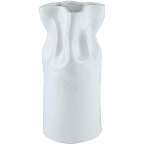 Santa Barbara Design Studio Vases for Home and Office Cinched Ceramic Vase, 11" x 5", White