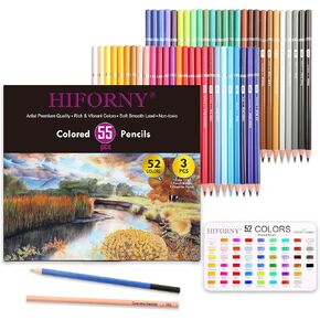 مجموعة أقلام رصاص ملونة من HIFORNY مكونة من 75 قلم تلوين للكبار، 72 لونًا من أقلام التلوين مع إضافات، فنانين ناعمين، ألوان نابضة بالحياة، أقلام رسم فنية لوازم حرفية للبالغين المبتدئين in Kuwait