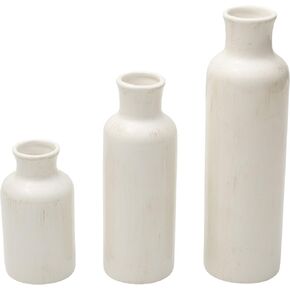 Scott Living Ceramic Shoulder Vases, Set Of 3, White