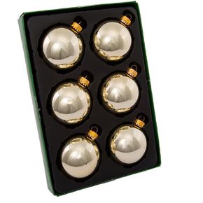Kurt Adler 65mm Shiny Gold Glass Ball Ornaments, 6-Piece Box Set
