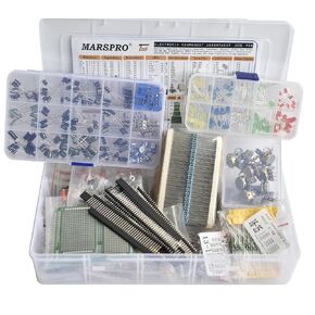 2372 pcs Electronic Component Assortment Kit, Inductors, Diodes, Transistors, Resistors, Capacitors, Potentiometer, IC, LED and PCB