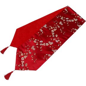 Chinese Plum Blossom Table Runner Dust Cover Polyester Dining Table