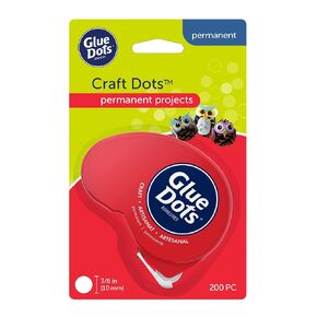 Glue Dots, Craft Dots Dot N' Go Dispenser, Double-Sided, 3/8", .38 Inch, 200 Dots, DIY Craft Glue Tape, Sticky Adhesive Glue Points, Liquid Hot Glue Alternative, Clear