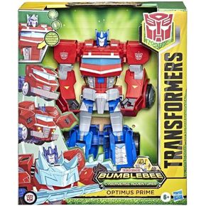 Transformers Toys Bumblebee Cyberverse Adventures Dinobots Unite Roll N’ Change Optimus Prime Push-to-Convert Action Figure, 6 and Up, 10-inch