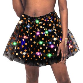 Women LED Tutu Skirts Light Up Skirts Glitter Ballet Skirts Polka Dot Tutu Skirt for Women and Girls Carnival Party