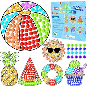 Qyeahkj 6 Pcs Fall Craft DIY Diamond Suncatcher Pumpkin Shape Art Crafts Suncatcher Kits for Kids, Fall Catcher Diamond Painting Kits for Kids Girls Boys