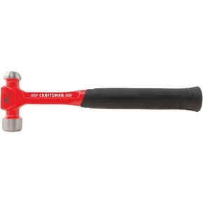 CRAFTSMAN Ball Peen Hammer 16-oz Rounded Face Steel Head Steel Rubber (CMHT54179), Red