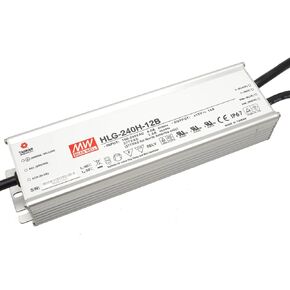 Mean Well HLG-240H-24B Switching LED Power Supply, Single Output, 24V, 0-10A, 240W, 1.5" H x 2.7" W x 9.6" L