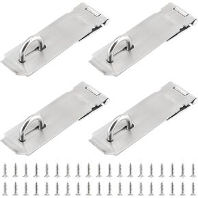 4 قطع من SOUJAP قفل بمشبك للباب مقاس 5 بوصات، مزلاج بمشبك قفل مع 32 براغي تثبيت، قفل بمشبك أساسي لباب خزانة النافذة in Kuwait