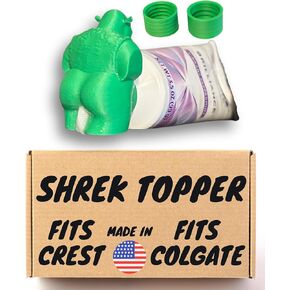 Shrek Toothpaste Topper Butt - Shrek Gifts - Toothpaste Cap fits Crest and Colgate threads - Funny Pooping Toothpaste Cap (Shrek)