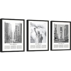 لوحة فنية جدارية لأفق نيويورك من EXCOOL CLUB - ملصق مدينة نيويورك باللونين الأبيض والأسود مقاس 12x16، ديكور جداري فني لمدينة نيويورك، مطبوعات مناظر مدينة نيويورك، صور مدينة نيويورك لديكورات مكتب غرفة النوم المنزلية (غير مؤطرة) in Kuwait